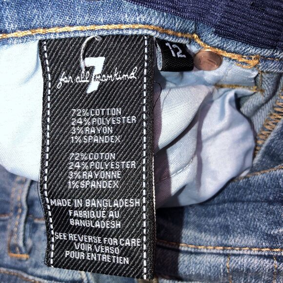 7 For All Mankind Women’s 12 Paxtyn Jeans Medium Wash Straight Leg 28x28 - Picture 6 of 9